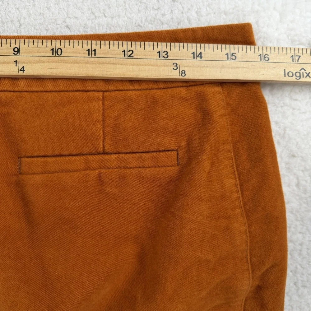 Tory Burch Pants Womens 8 Orange Chino Straight Leg Cropped Button Hem Twill‎